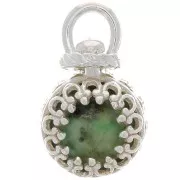 925 Sterling Silver Round swivel crown pendant - for 8mm beads x1 